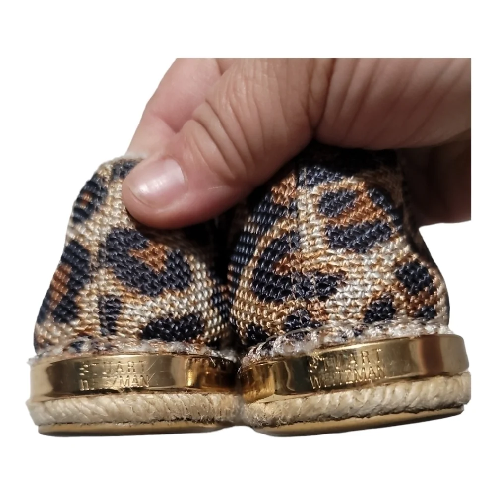 Stuart Weitzman Biarritz Espadrille Loafer Jaguar Animal Print 5.5 Women's